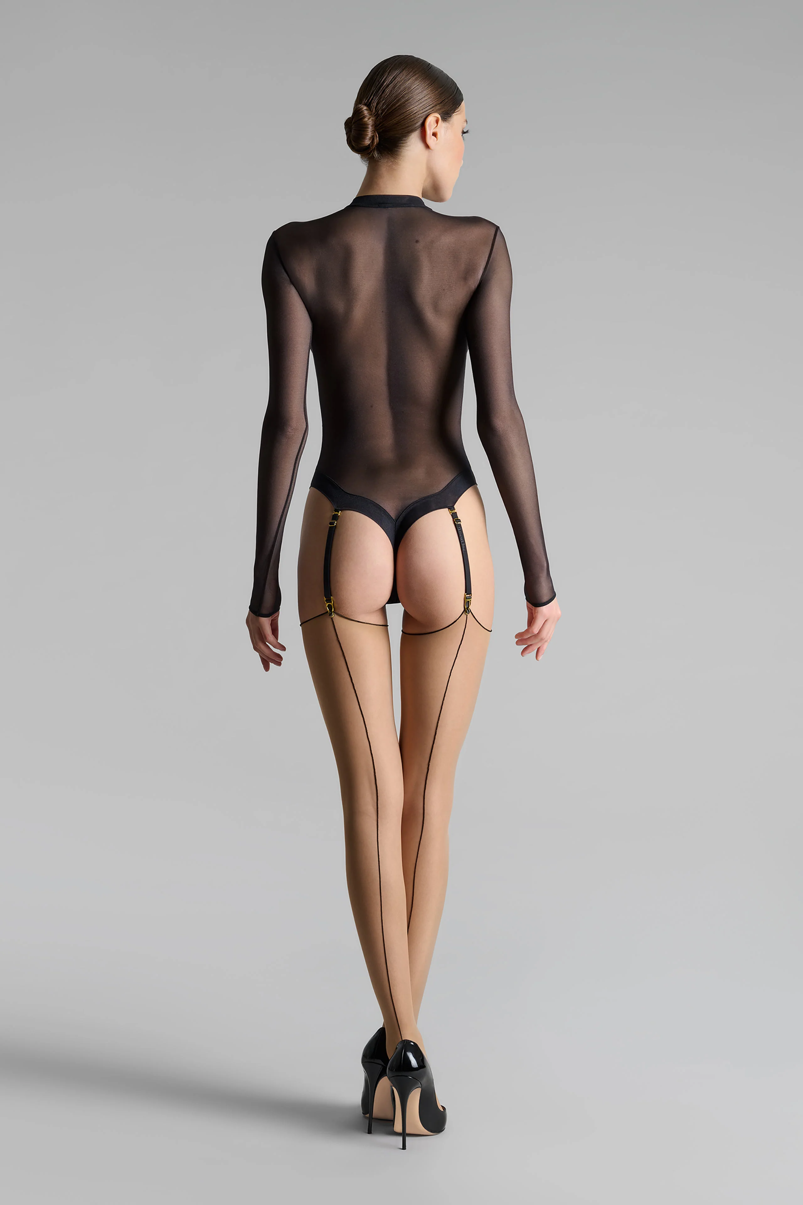 Cut and curled back seamed stockings 20D - LEGWEAR - Image 3